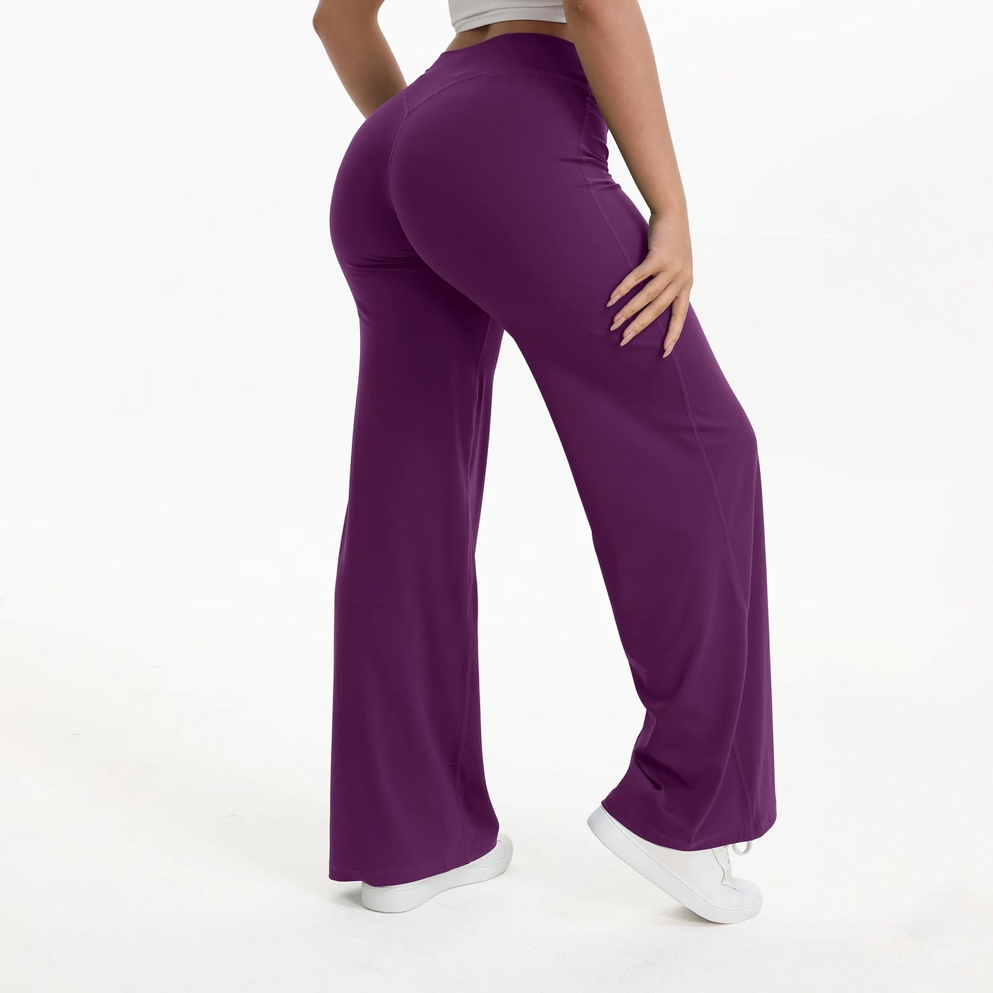 NCLAGEN SoftMotion Women’s Straight Leg Yoga Pants – Mid-Waist Gym & Pilates Leggings
