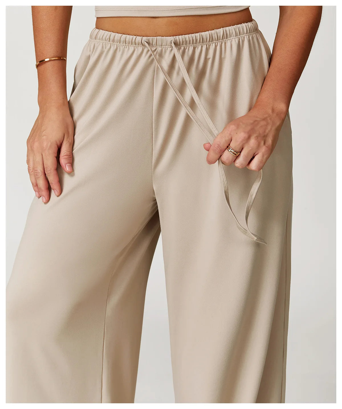 Yoga Pants Brushed Sports Pants Women's Hanging Wide Leg Loose Casual Pants Sports Running Fitness Elastic Drawstring Pants