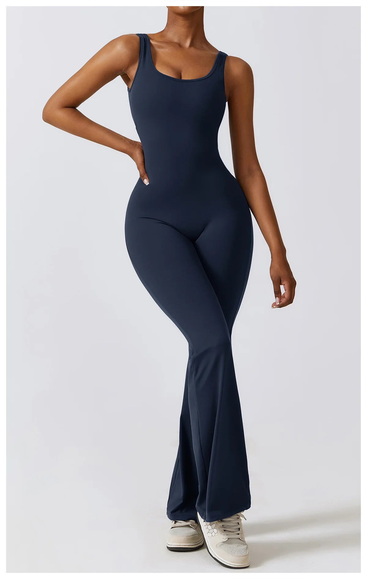 Women’s Fitness Yoga Jumpsuit – Push-Up Stretch Workout Bodysuit