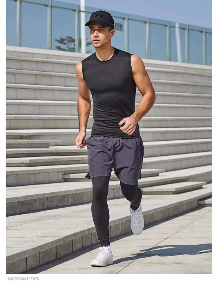 Men’s Compression Tank Top – Quick Dry Sleeveless Gym & Workout Vest