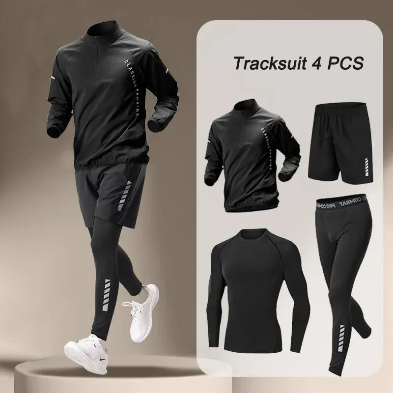 Men’s Quick Dry Sportswear Set – Outdoor Fitness Running Tracksuit