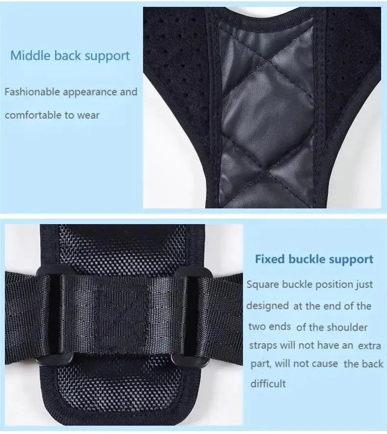 Back Posture Corrector Belt – Adjustable Support Brace for Improved Sitting & Standing Posture