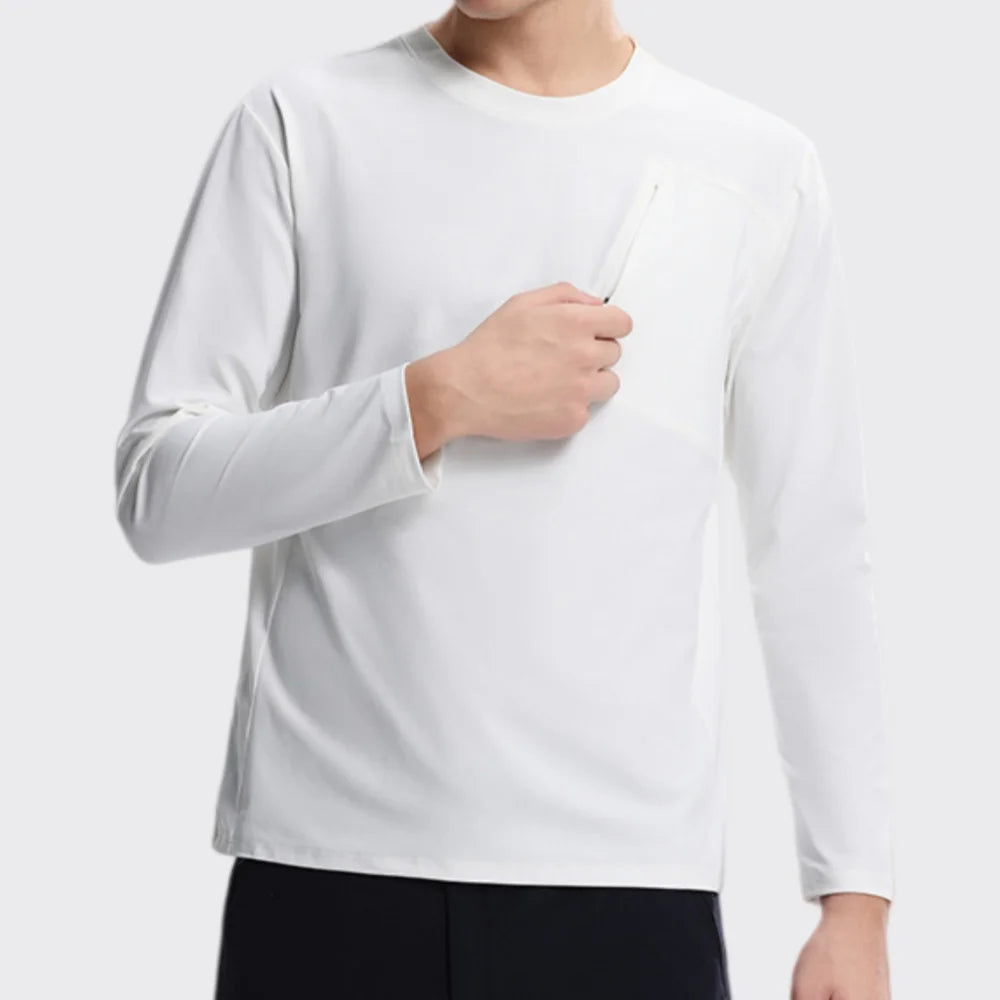 Men's Fitness Long Sleeve T-Shirt – Quick-Dry Breathable Sportswear for Running & Training