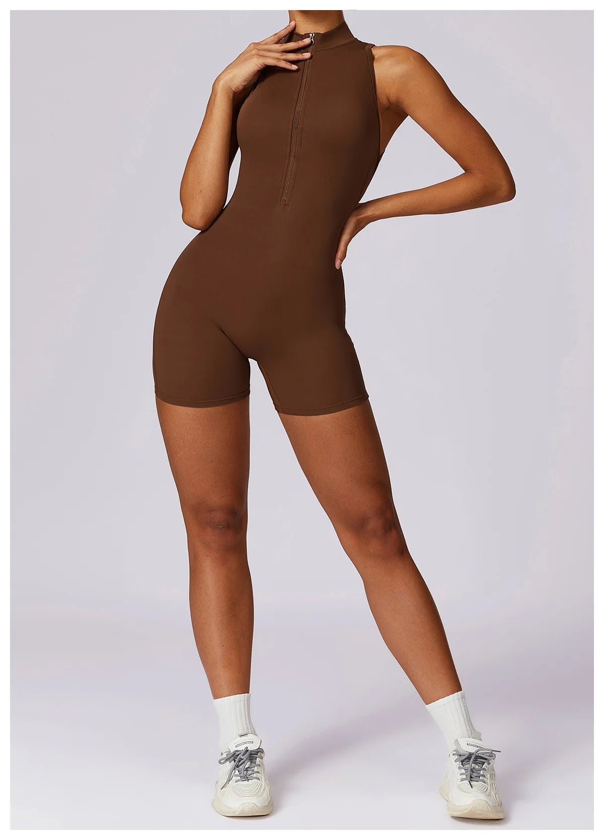 Women’s Zipper Yoga Jumpsuit – Sexy Fitness & Dance Workout Bodysuit
