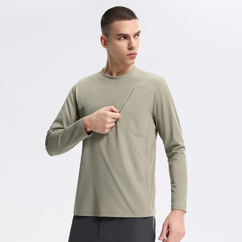 Men's Fitness Long Sleeve T-Shirt – Quick-Dry Breathable Sportswear for Running & Training