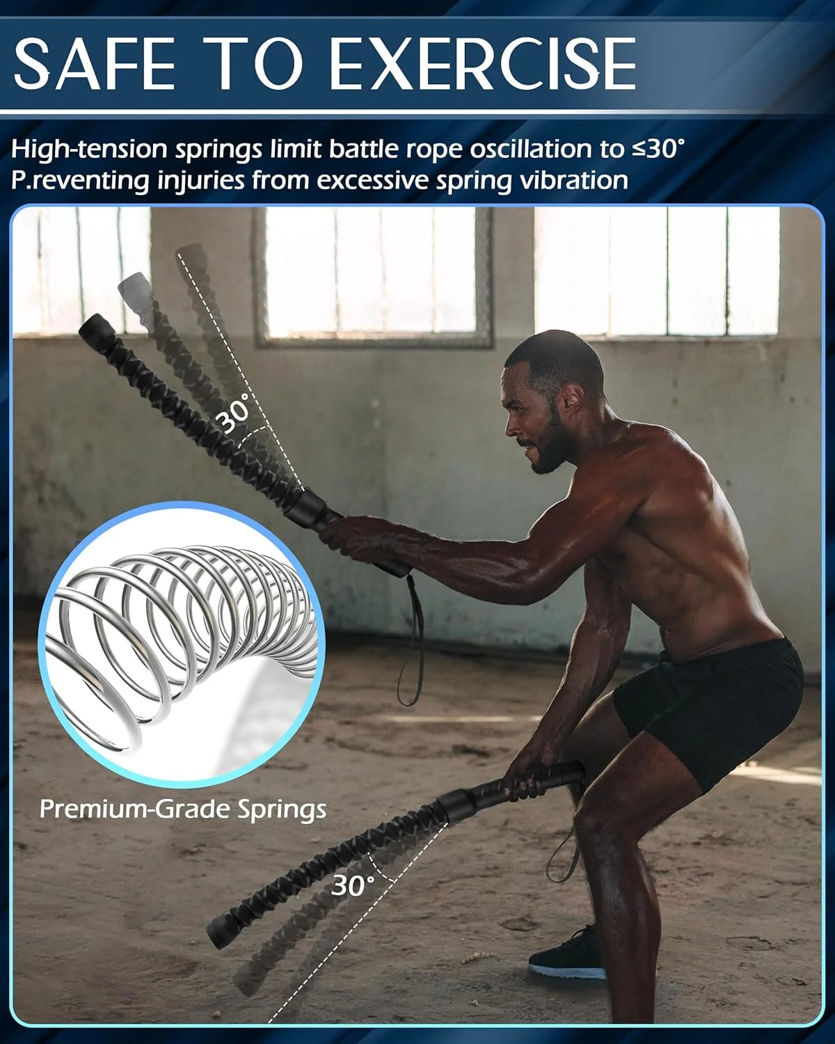 Ropeless Battle Rope – Cordless Heavy Duty Weighted Fitness Trainer for Home Gym