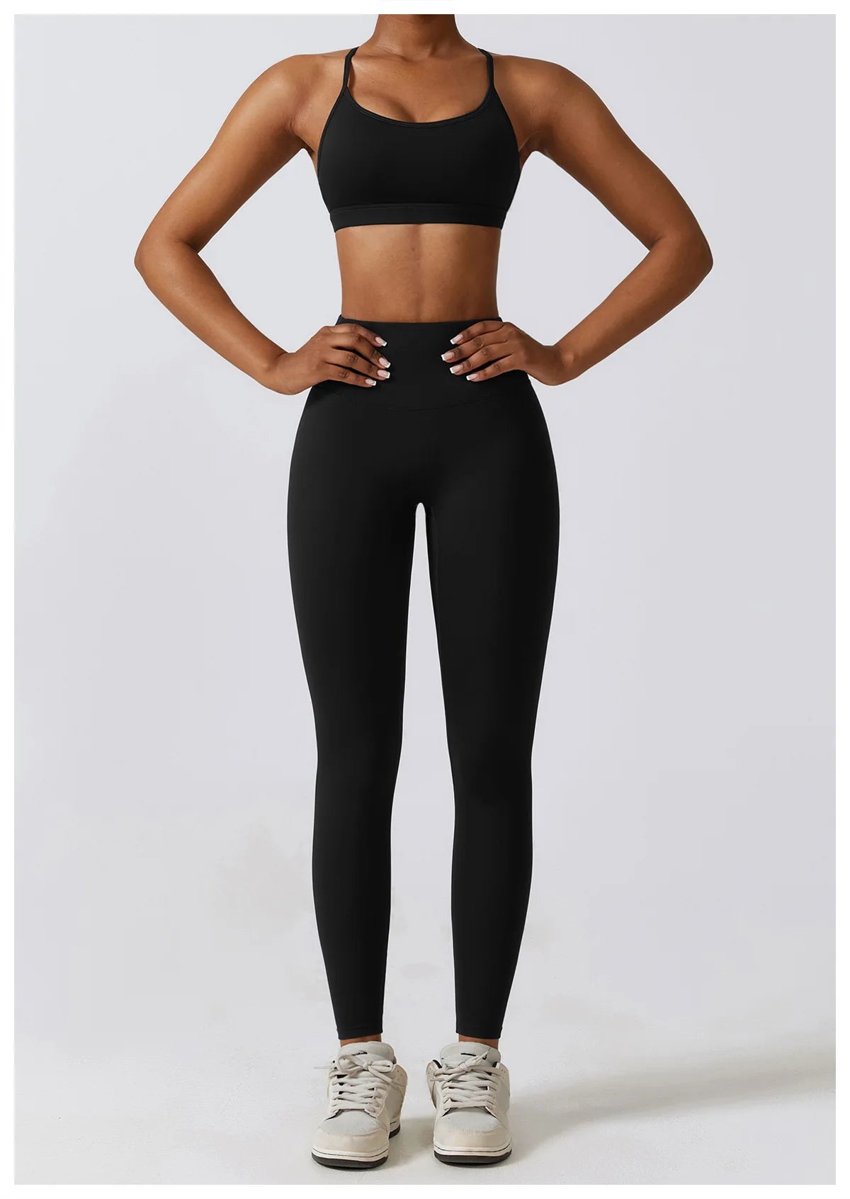 Women's Sportswear Yoga Set Seamless Fitness Bra Crop Top Long Sleeve Workout Clothes Athletic Wear Gym Legging for Running Fitness