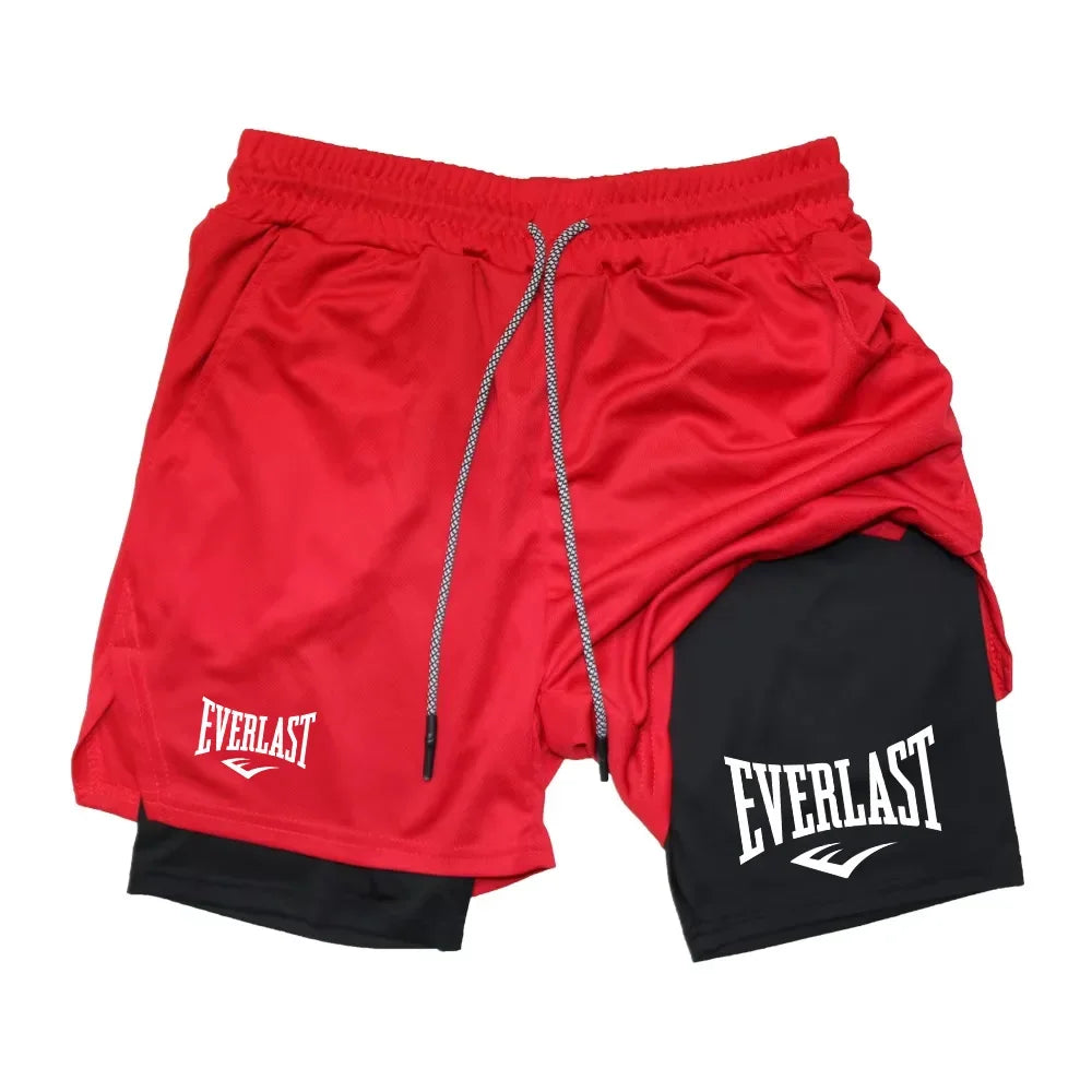 Men’s 2-in-1 Running Shorts – Double Layer Gym & Training Sports Shorts