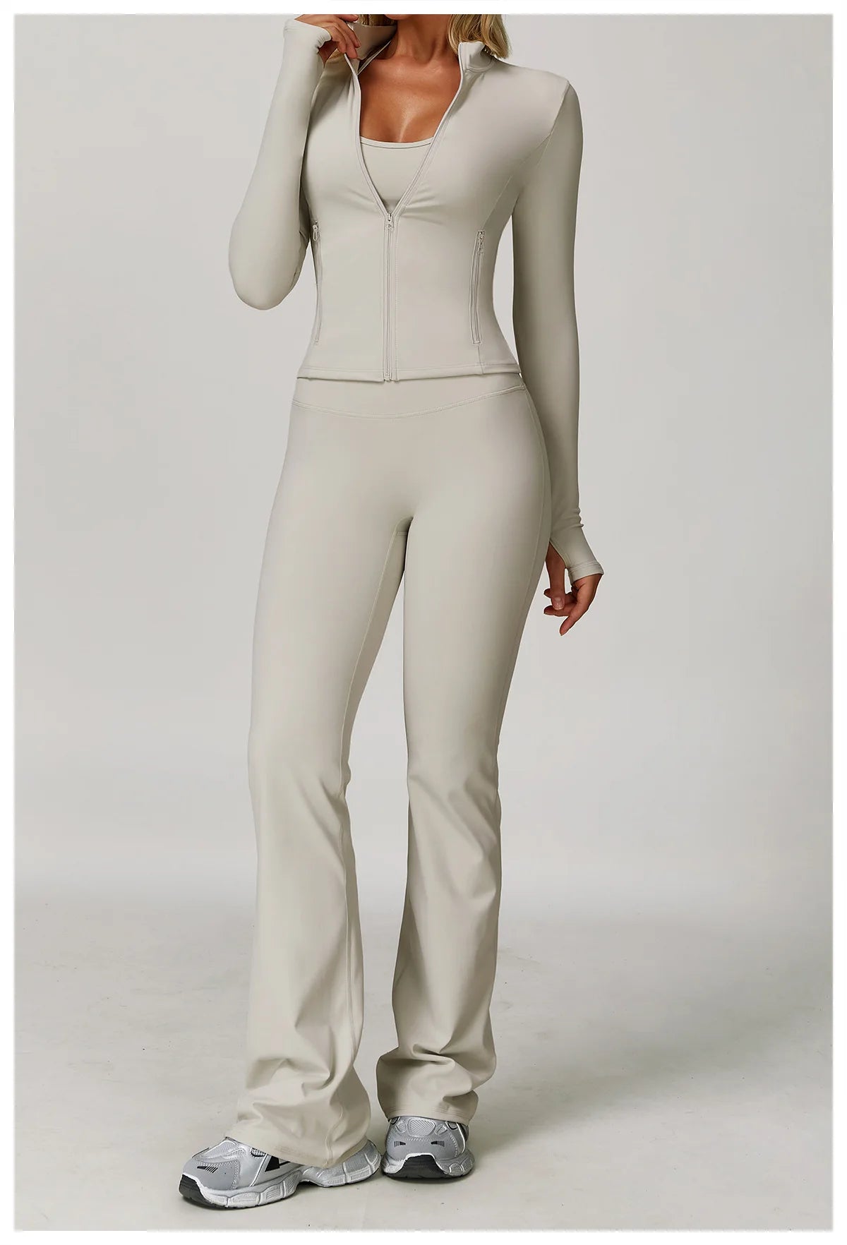 Women's Yoga Sports Set 2/3PCS Gym Workout Tracksuit Long Sleeve Sports Bra Athletic Wear Running Fitness Clothing