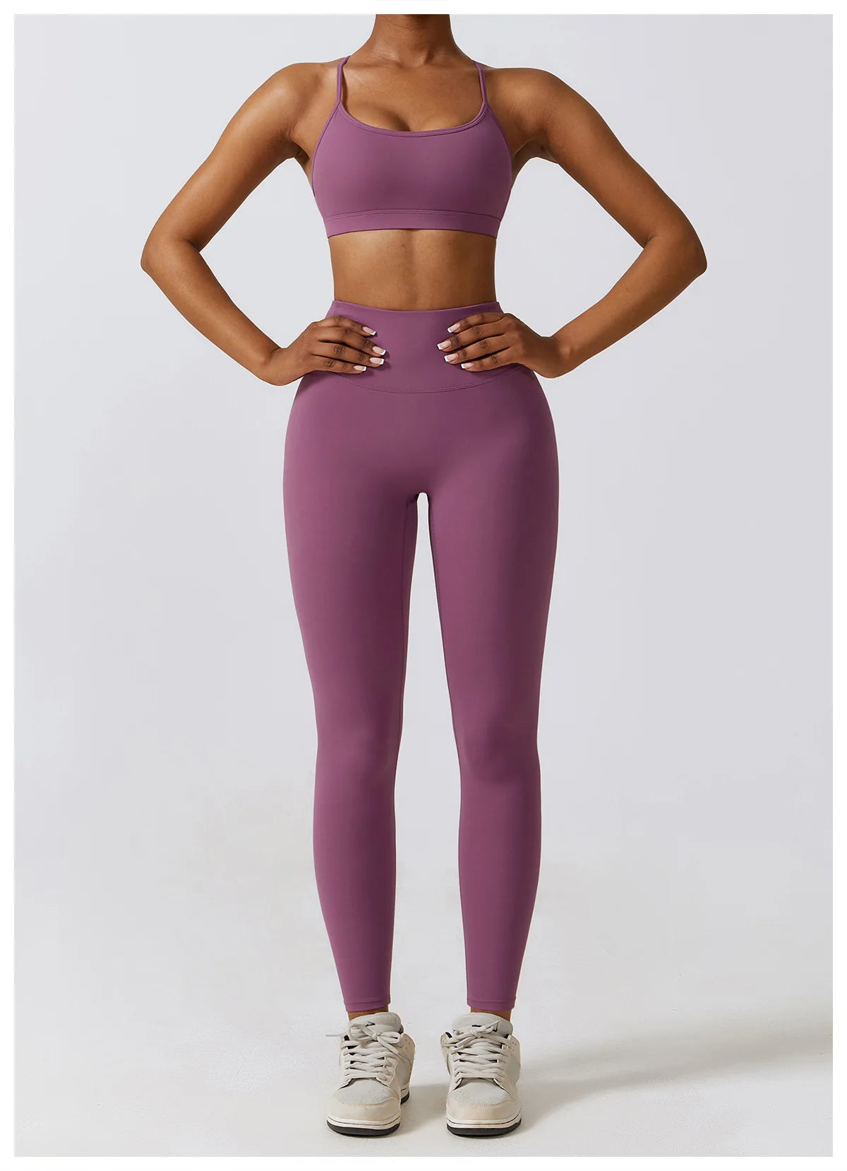 Women's Sportswear Yoga Set Seamless Fitness Bra Crop Top Long Sleeve Workout Clothes Athletic Wear Gym Legging for Running Fitness
