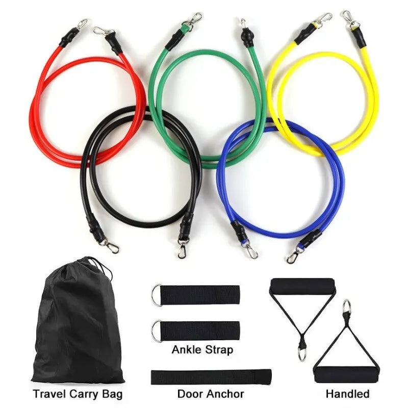 11PCS Resistance Bands Set – Pull Rope & Full Body Home Gym Training Equipment