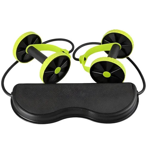 Multifunctional Ab Roller Wheel Kit – Double Wheel Abdominal Trainer with Resistance Bands, Knee Mat & Push-Up Support