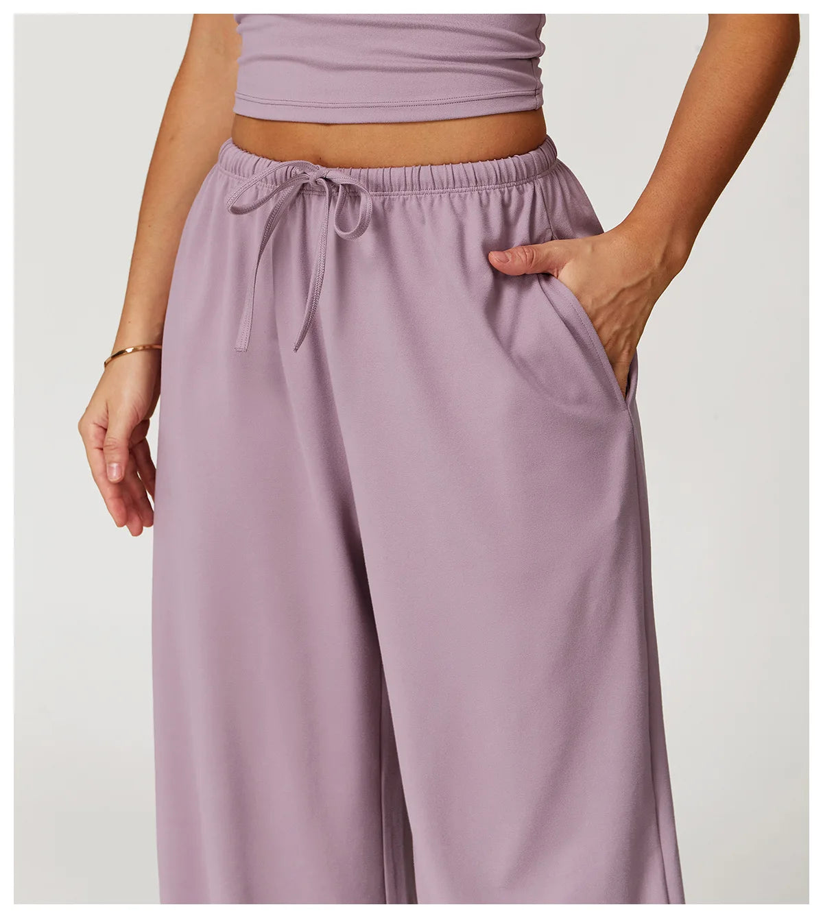 Yoga Pants Brushed Sports Pants Women's Hanging Wide Leg Loose Casual Pants Sports Running Fitness Elastic Drawstring Pants