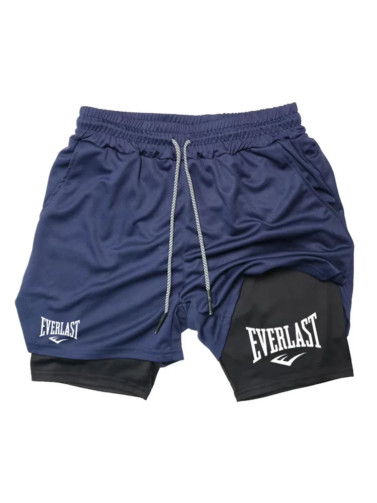 Men’s 2-in-1 Running Shorts – Double Layer Gym & Training Sports Shorts
