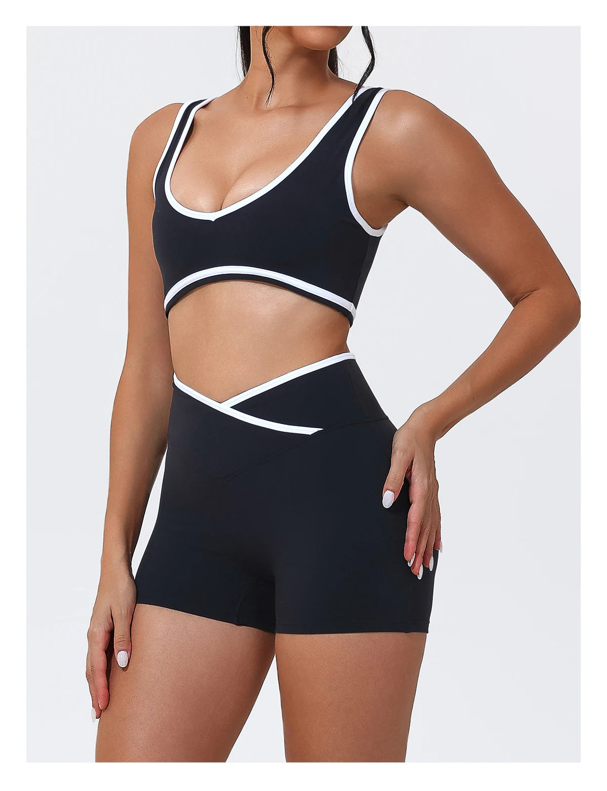 Women's 2-Piece Yoga Set – Sports Bra with Padded Cups & High-Waisted Cross-Back Leggings