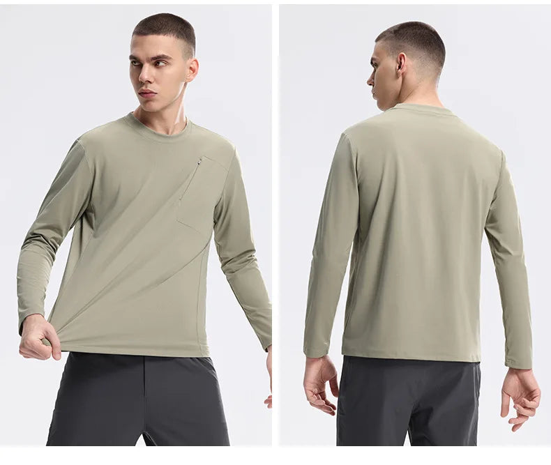 Men's Fitness Long Sleeve T-Shirt – Quick-Dry Breathable Sportswear for Running & Training