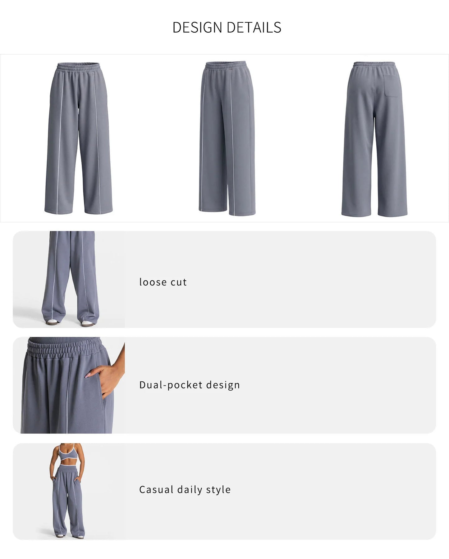 Women’s High Waist Yoga Pants – Wide Leg Casual Sports & Gym Trousers