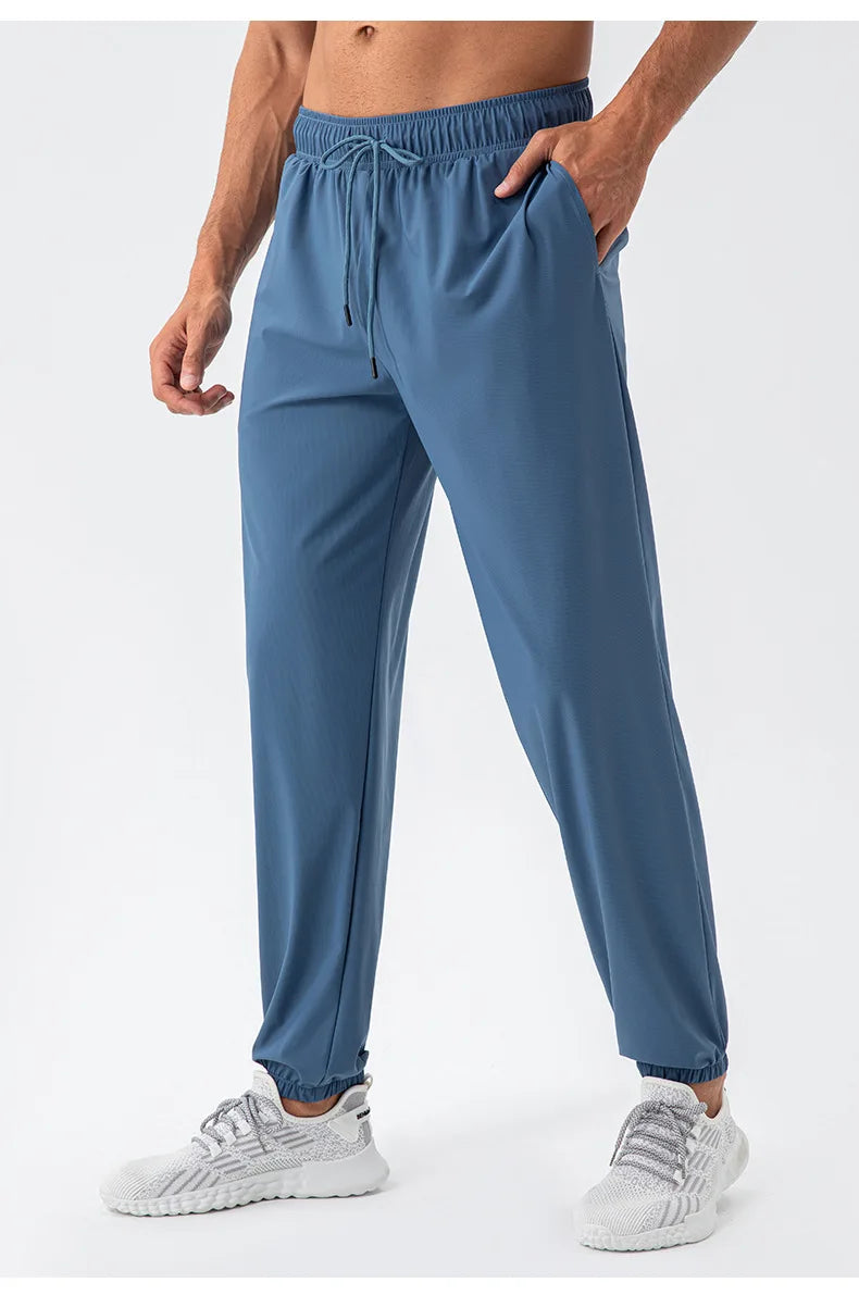 Men's Running Pants Sportswear Summer Jogging Sweatpants Quick Dry Thin Tracksuit Elastic Gym Fitness Sport Trousers Men Slacks