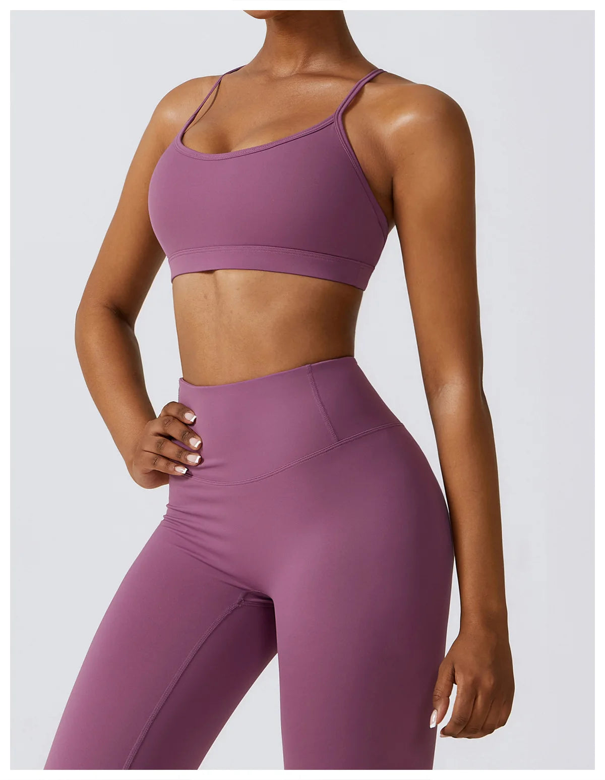Women's Sportswear Yoga Set Seamless Fitness Bra Crop Top Long Sleeve Workout Clothes Athletic Wear Gym Legging for Running Fitness