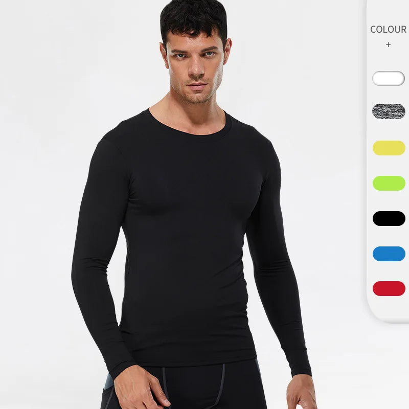 Men's Running Quick-Dry Long Sleeve T-Shirt – Slim Fit Gym & Training Sportswear