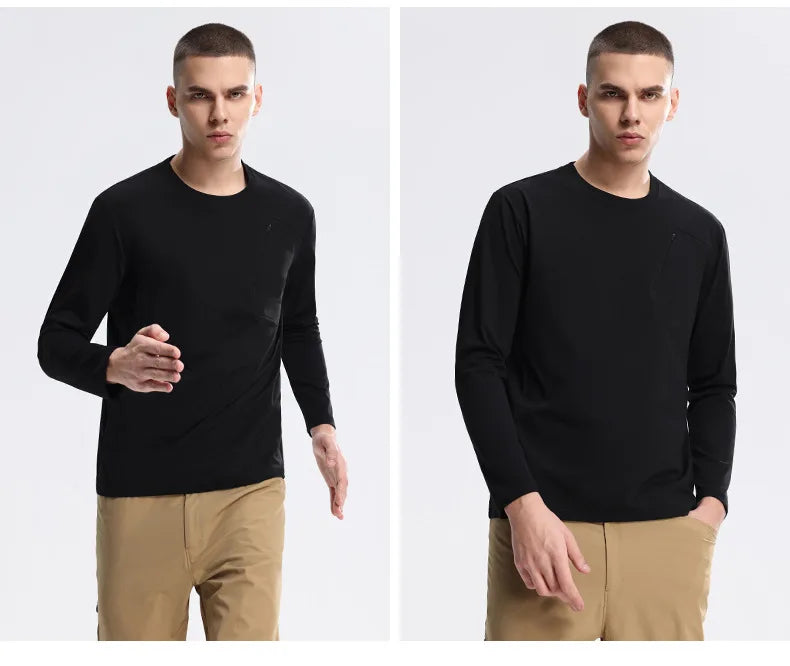 Men's Fitness Long Sleeve T-Shirt – Quick-Dry Breathable Sportswear for Running & Training