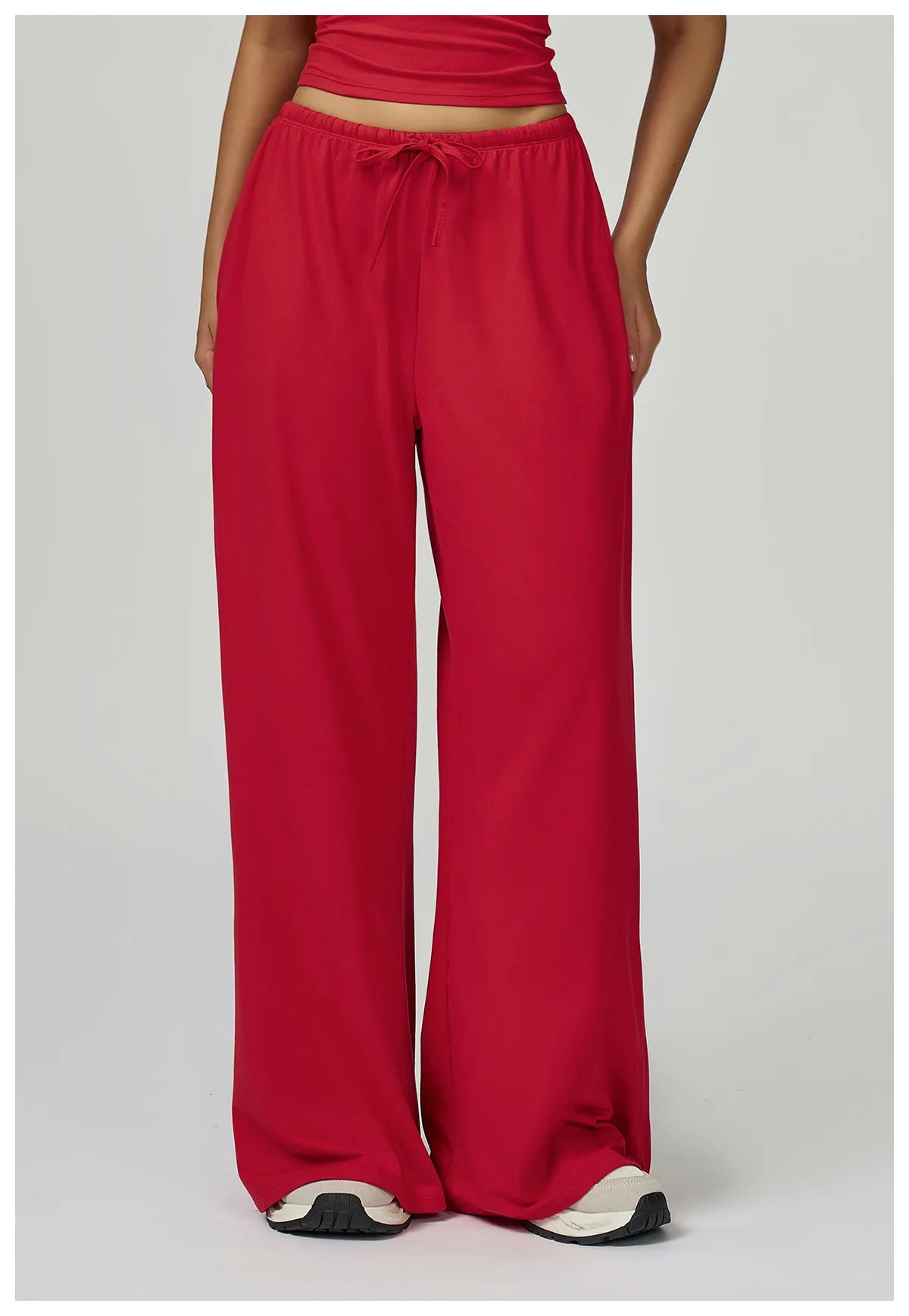 Yoga Pants Brushed Sports Pants Women's Hanging Wide Leg Loose Casual Pants Sports Running Fitness Elastic Drawstring Pants