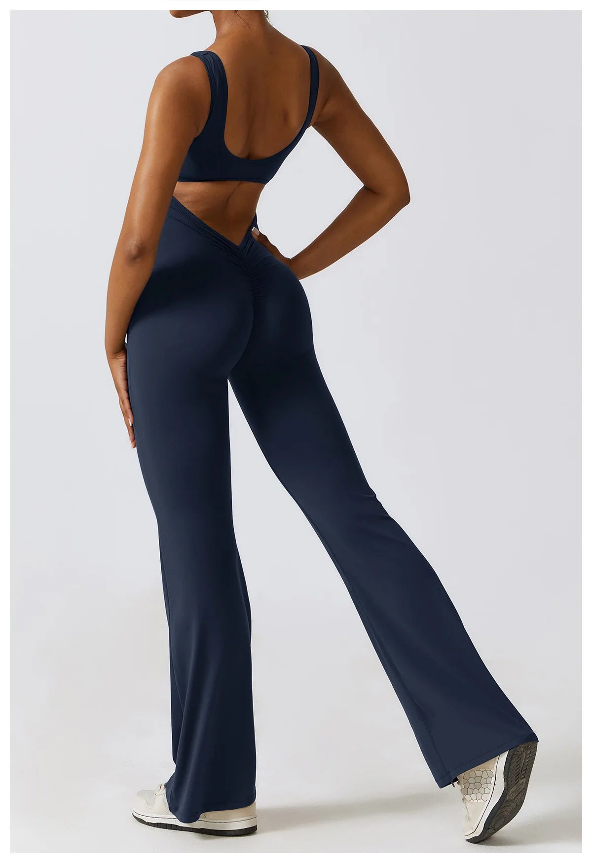 Women’s Fitness Yoga Jumpsuit – Push-Up Stretch Workout Bodysuit