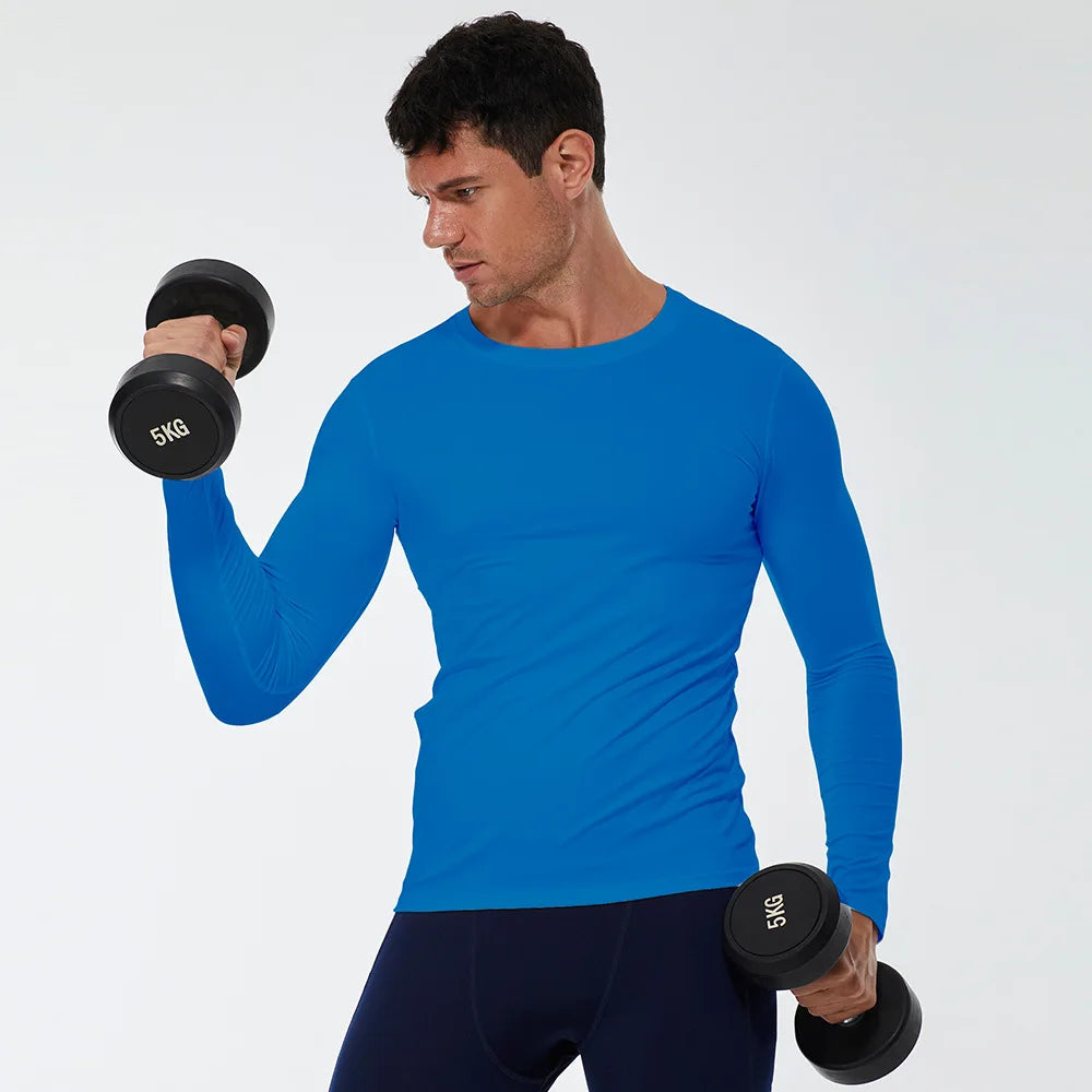 Men's Running Quick-Dry Long Sleeve T-Shirt – Slim Fit Gym & Training Sportswear