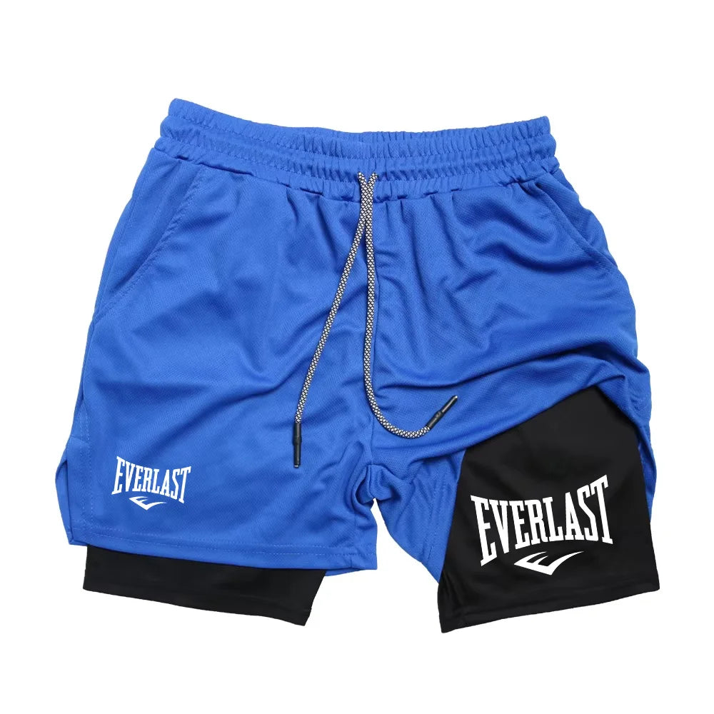 Men’s 2-in-1 Running Shorts – Double Layer Gym & Training Sports Shorts