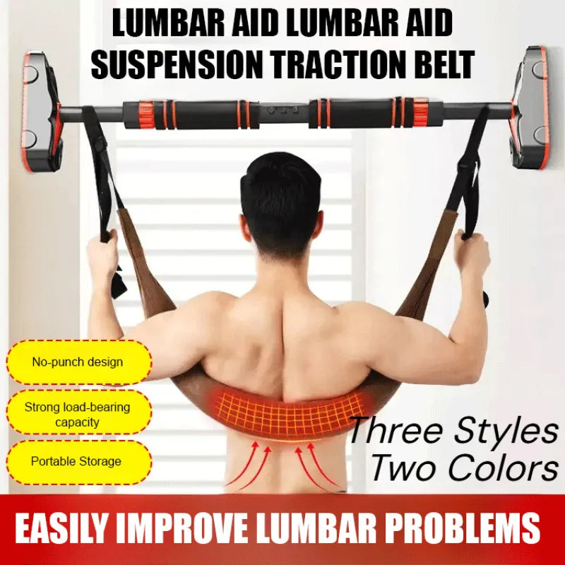 Lumbar Suspension Belt Household Spinal Stretch Horizontal Bar Traction Belt Soothing Waist Support for Back Pain Relief