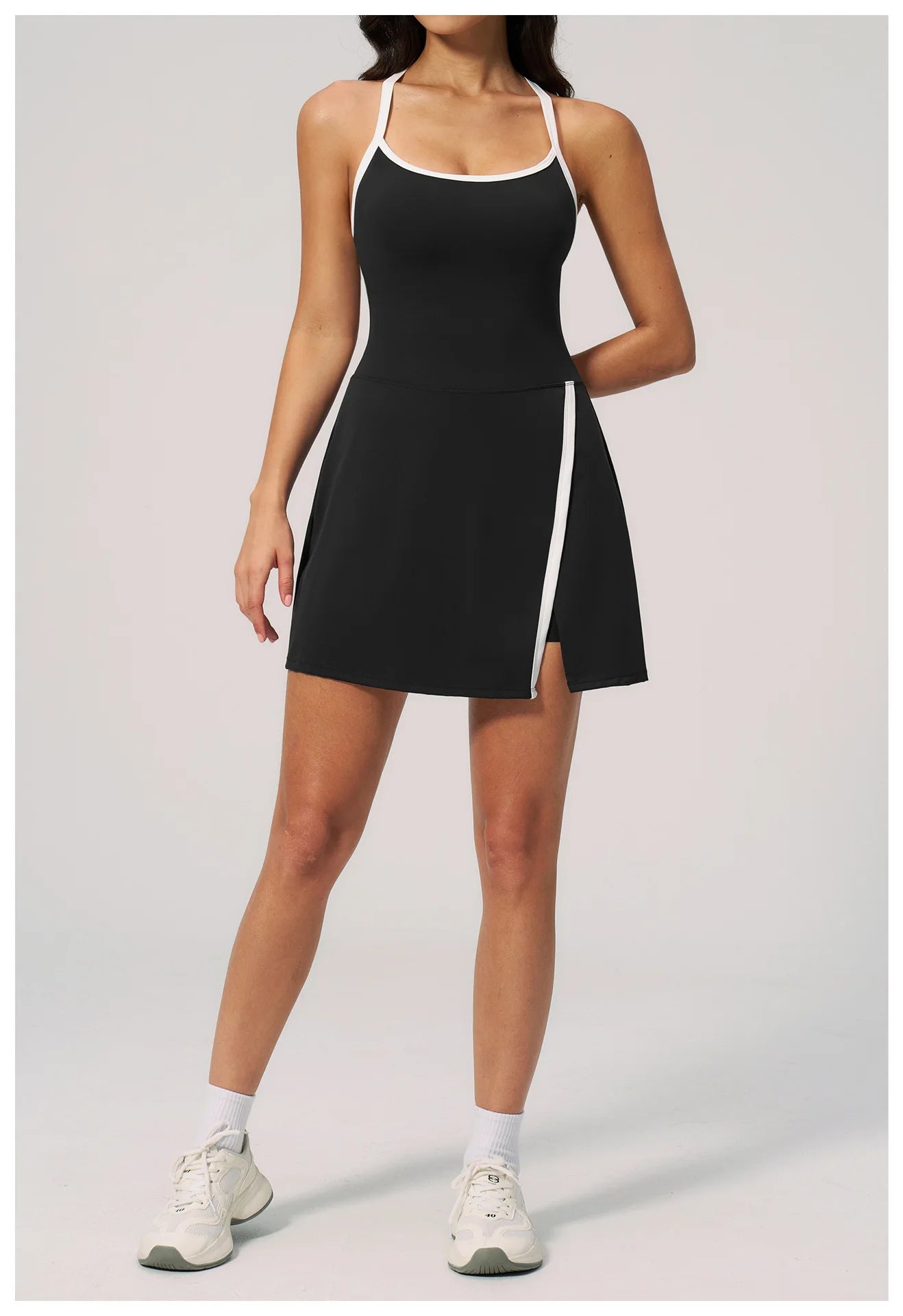 Women's Yoga Jumpsuit Set Anti-Glare One-Piece Ballet Dance Sports Dress Gym Rompers Push-Up Running Tennis Fitness Outfit