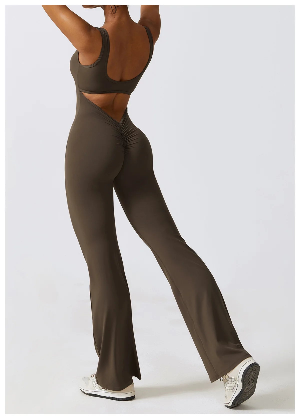 Women’s Fitness Yoga Jumpsuit – Push-Up Stretch Workout Bodysuit