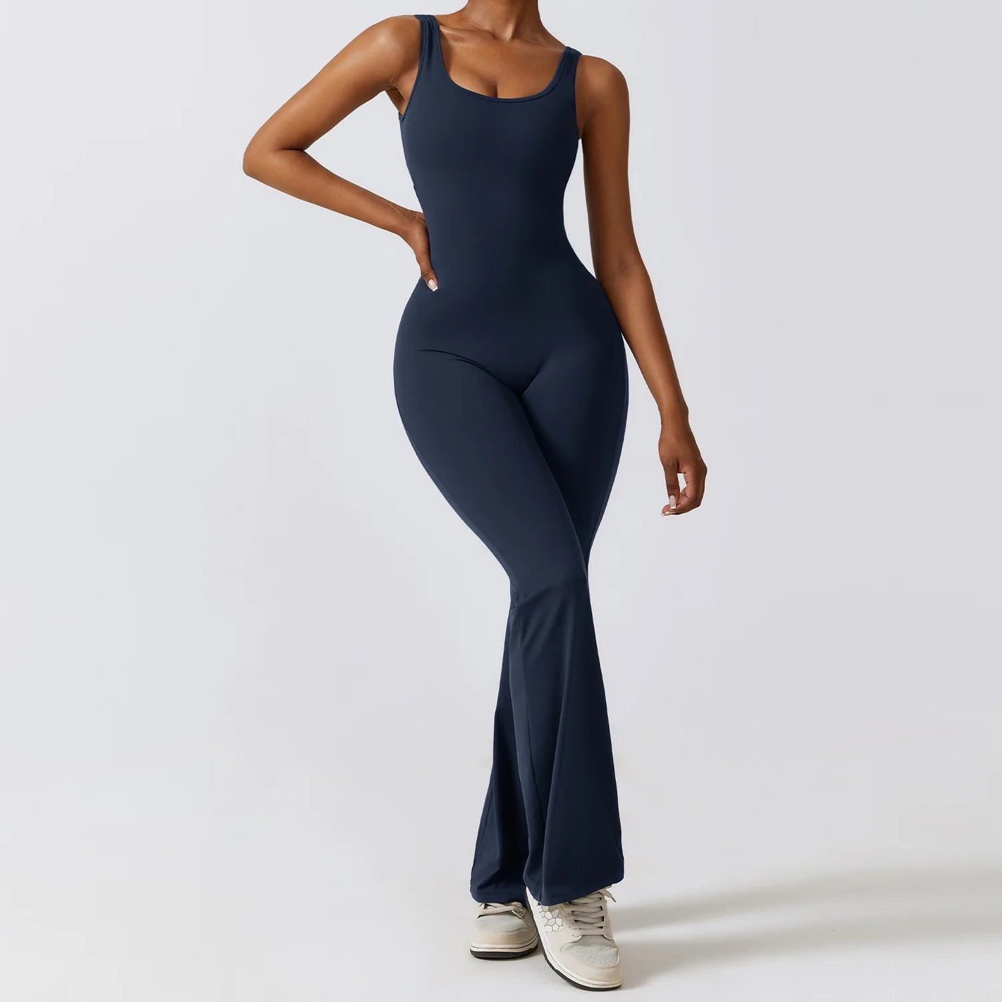 Women’s Fitness Yoga Jumpsuit – Push-Up Stretch Workout Bodysuit