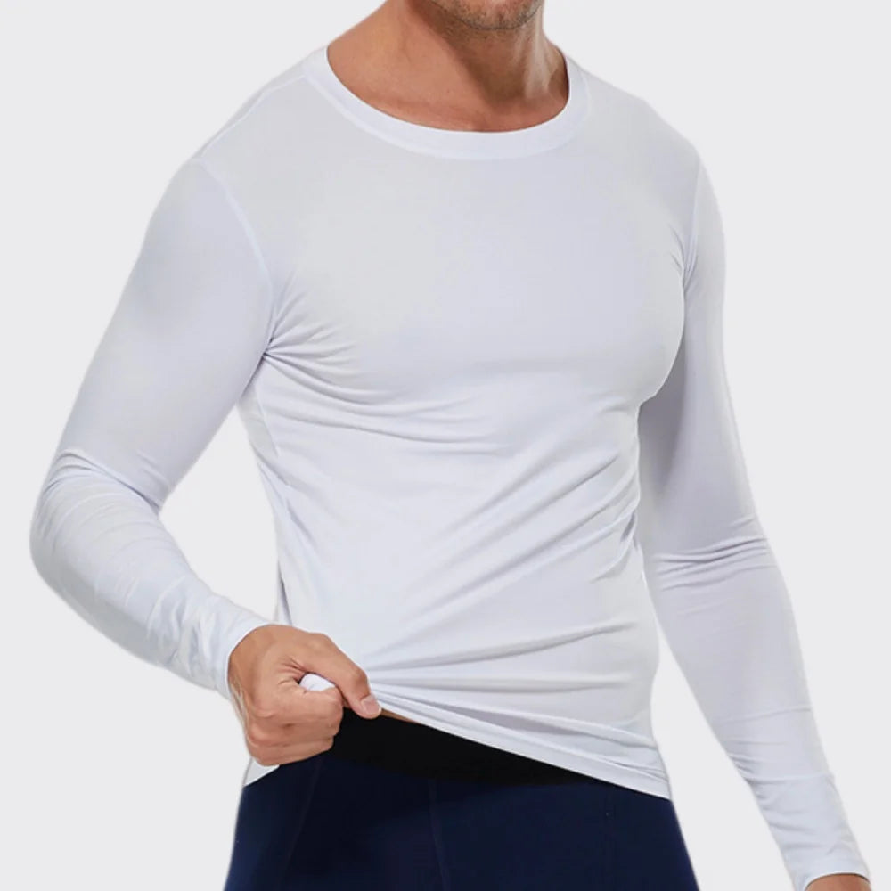 Men's Running Quick-Dry Long Sleeve T-Shirt – Slim Fit Gym & Training Sportswear