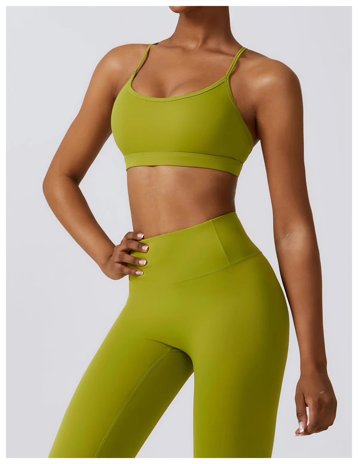 Women's Sportswear Yoga Set Seamless Fitness Bra Crop Top Long Sleeve Workout Clothes Athletic Wear Gym Legging for Running Fitness