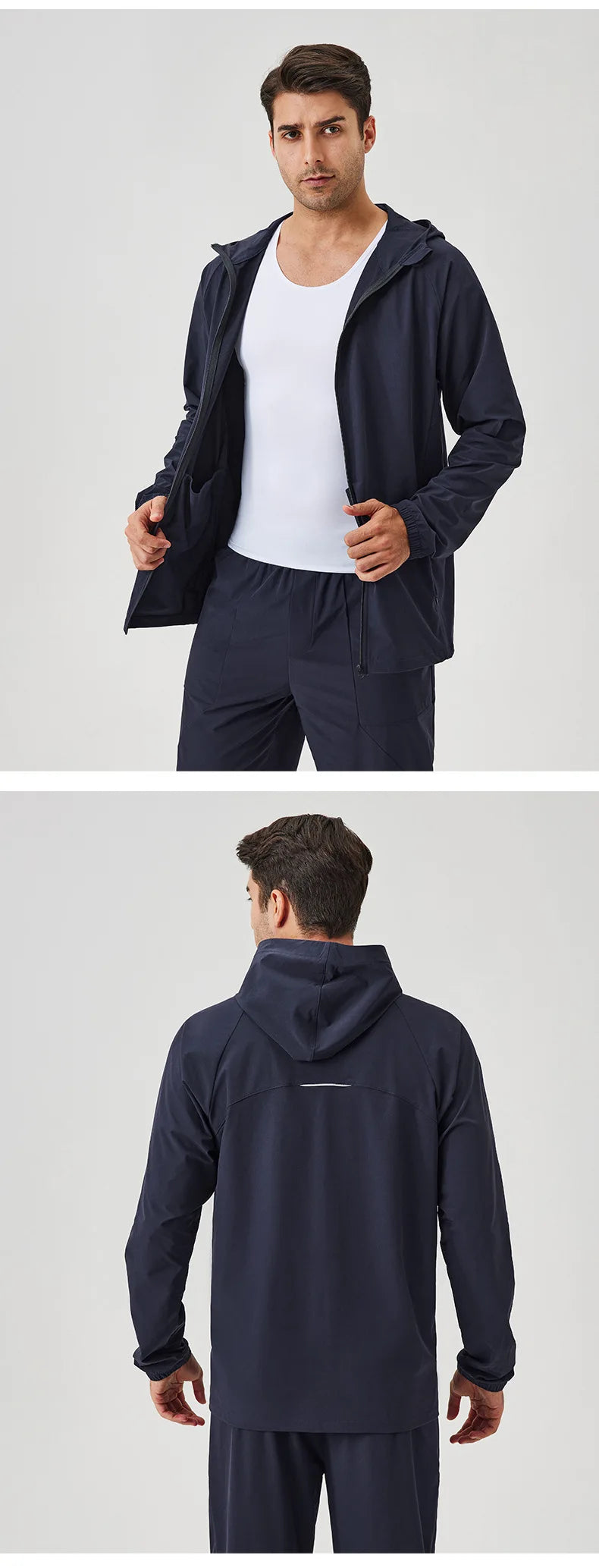 Men's Fitness Hoodie Long Sleeve Sport T-Shirt – Quick-Dry Slim Fit Gym & Running Top