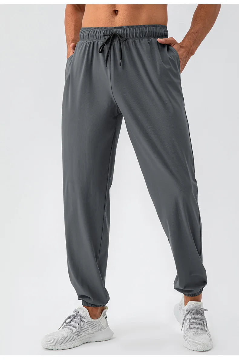 Men's Running Pants Sportswear Summer Jogging Sweatpants Quick Dry Thin Tracksuit Elastic Gym Fitness Sport Trousers Men Slacks