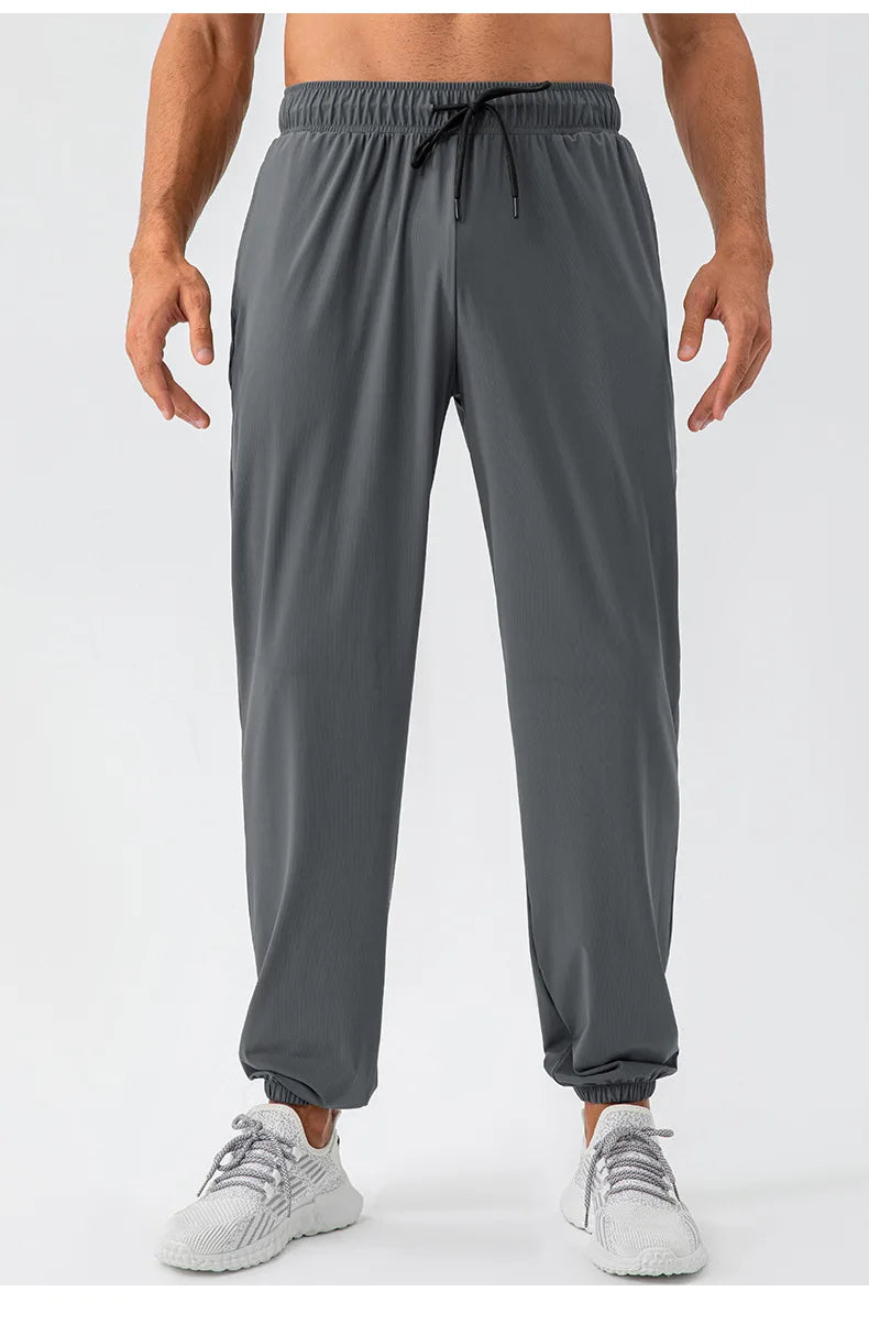 Men's Running Pants Sportswear Summer Jogging Sweatpants Quick Dry Thin Tracksuit Elastic Gym Fitness Sport Trousers Men Slacks