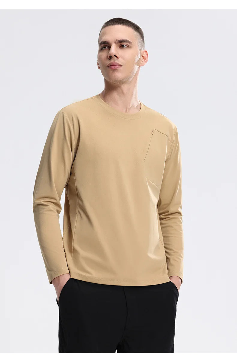 Men's Fitness Long Sleeve T-Shirt – Quick-Dry Breathable Sportswear for Running & Training