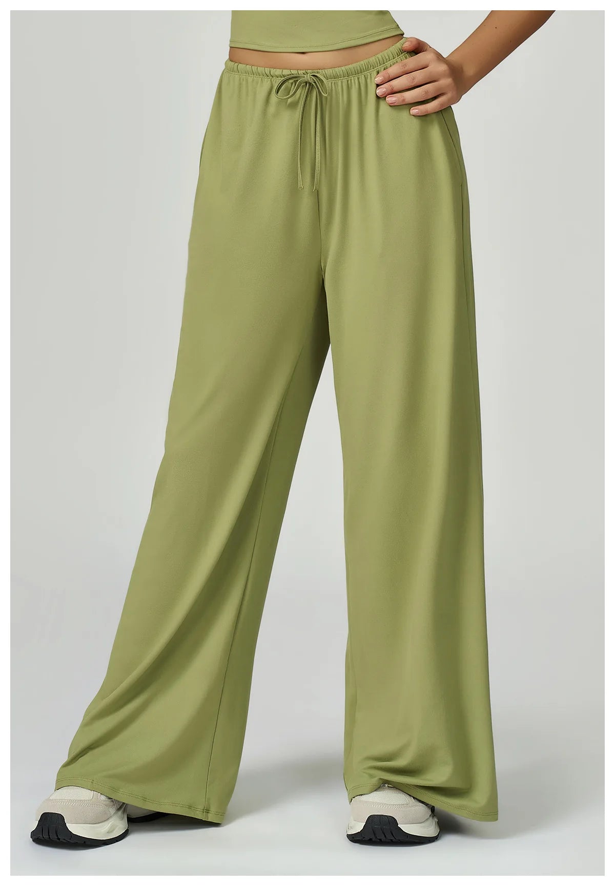 Yoga Pants Brushed Sports Pants Women's Hanging Wide Leg Loose Casual Pants Sports Running Fitness Elastic Drawstring Pants