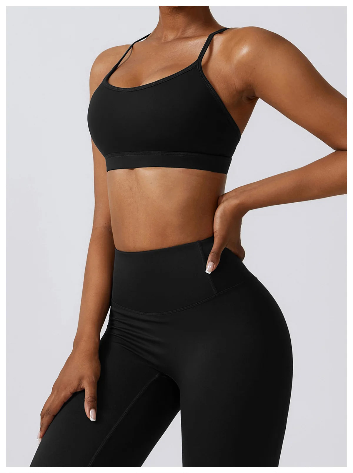 Women's Sportswear Yoga Set Seamless Fitness Bra Crop Top Long Sleeve Workout Clothes Athletic Wear Gym Legging for Running Fitness