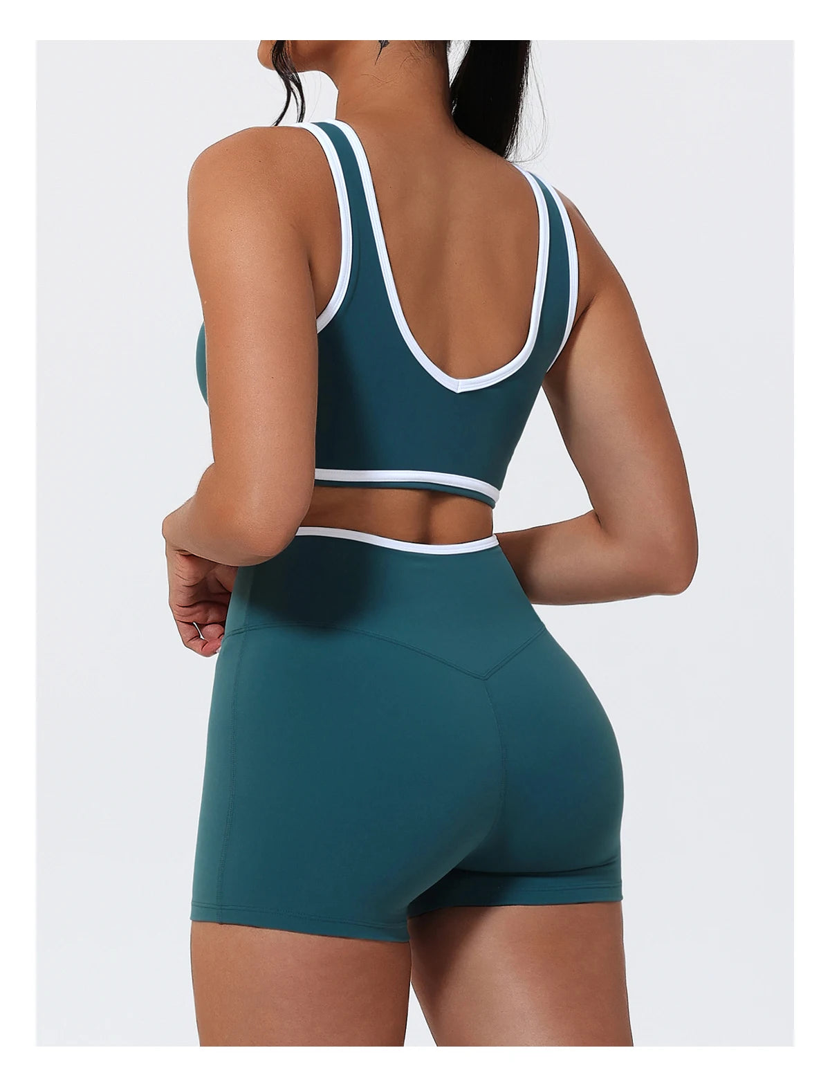 Women's 2-Piece Yoga Set – Sports Bra with Padded Cups & High-Waisted Cross-Back Leggings