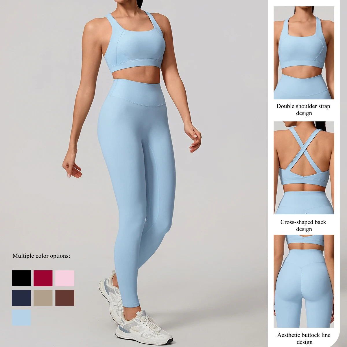 Summer Soften Yoga Set 2PCS Sports Suit for Women – Quick-Dry Fitness & Workout Activewear