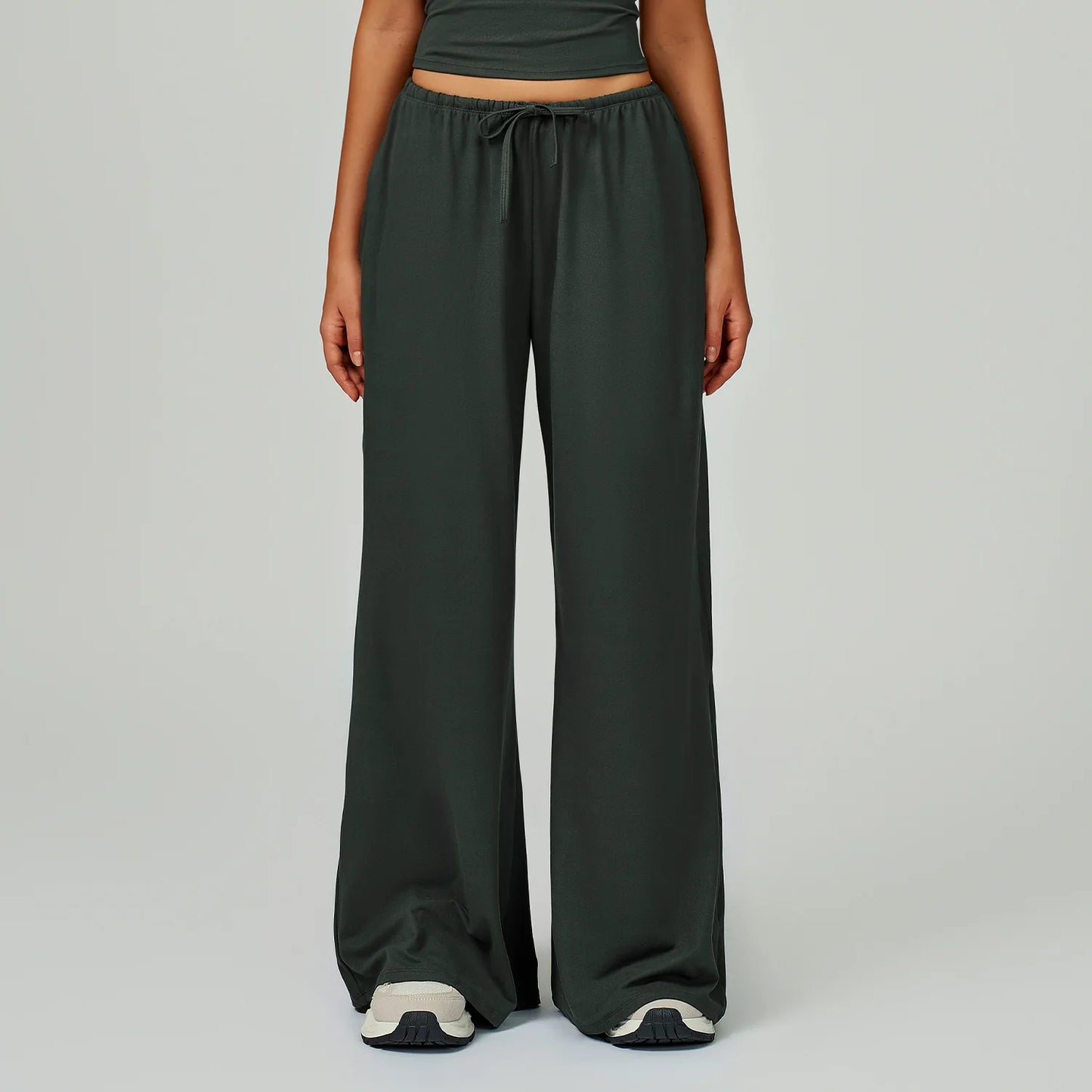 Yoga Pants Brushed Sports Pants Women's Hanging Wide Leg Loose Casual Pants Sports Running Fitness Elastic Drawstring Pants