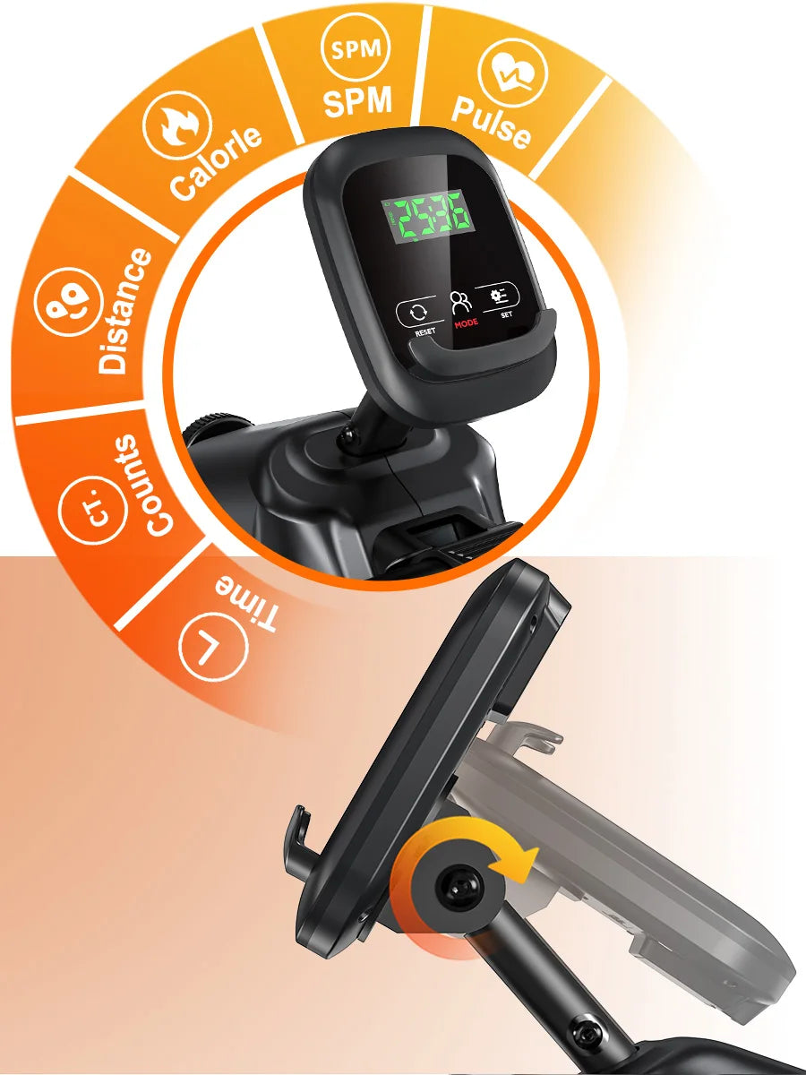 MettleMatic RM3 Foldable Rowing Machine – Magnetic Resistance Home Cardio Trainer