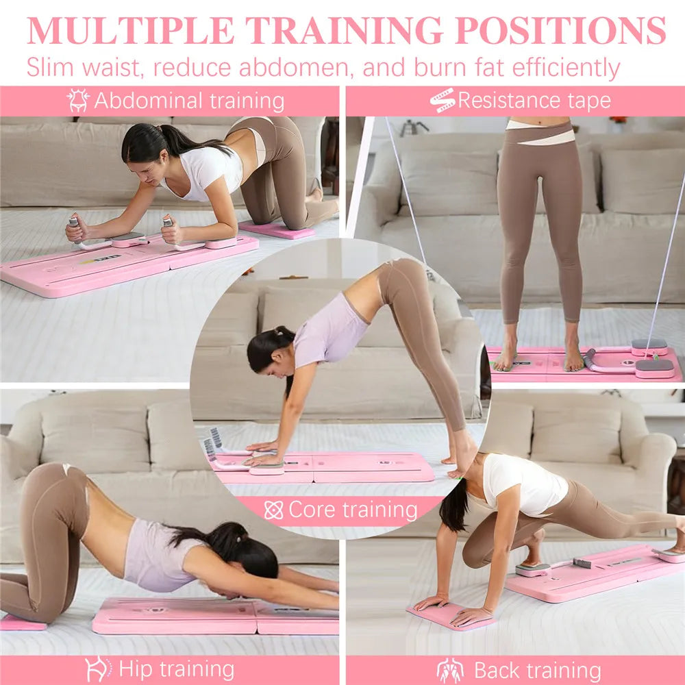 Multifunctional Foldable Abdominal Board Pilates Push up Plate Reformer Fitness Core Workout Equipment for Body Training