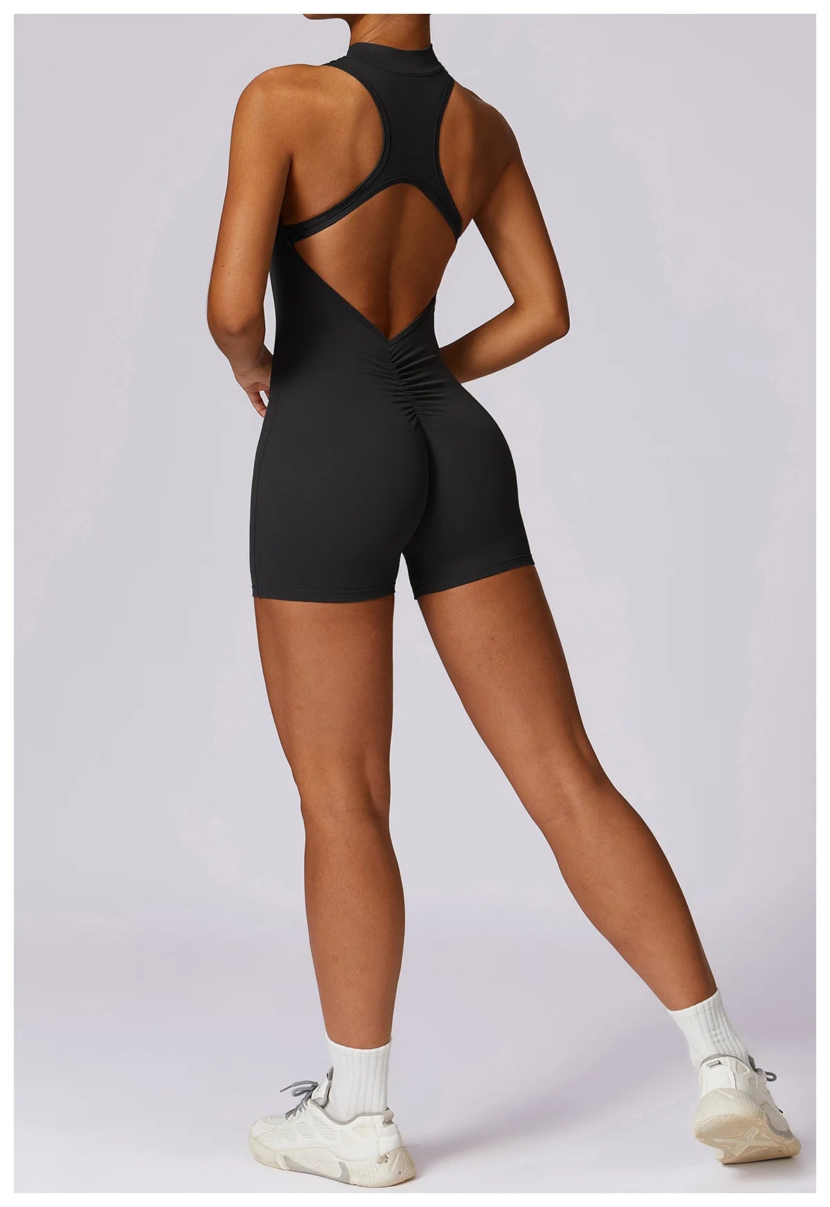 Women’s Zipper Yoga Jumpsuit – Sexy Fitness & Dance Workout Bodysuit