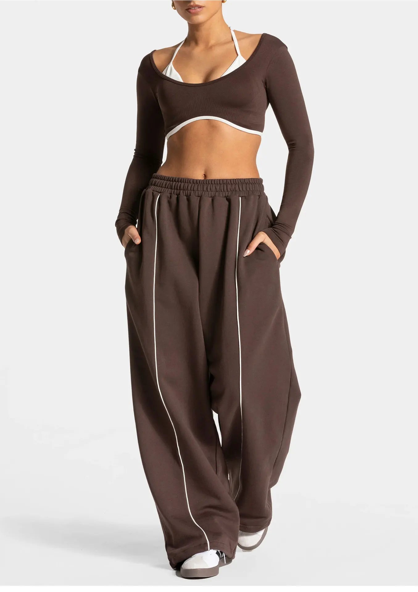 Women’s High Waist Yoga Pants – Wide Leg Casual Sports & Gym Trousers
