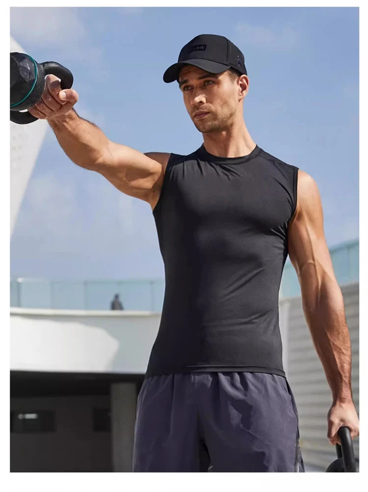 Men’s Compression Tank Top – Quick Dry Sleeveless Gym & Workout Vest