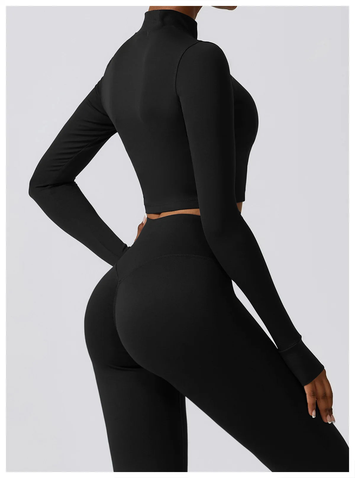 Women's Sportswear Yoga Set Seamless Fitness Bra Crop Top Long Sleeve Workout Clothes Athletic Wear Gym Legging for Running Fitness